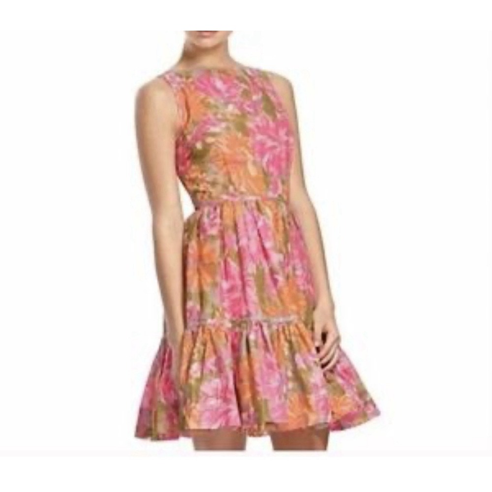 Tracy Feith Floral Fit & Flare Floral Dress size 13 Preppy Colorful Lined